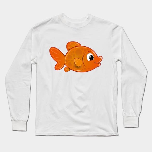 Big Eye Glodfish Long Sleeve T-Shirt by Sango Designs